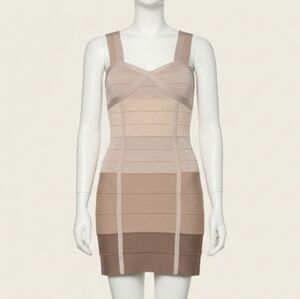Bebe Bodycon Women Ombre Neutral Nude Colour Dress sz Medium